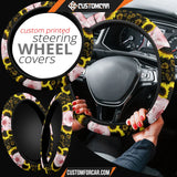 Pig With Sunflower Steering Wheel Cover Animal Car