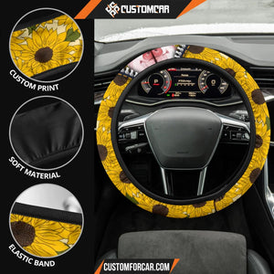 Pig With Sunflower Steering Wheel Cover Animal Car