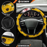 Pig With Sunflower Steering Wheel Cover Animal Car