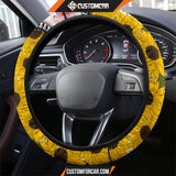 Pig With Sunflower Steering Wheel Cover Animal Car