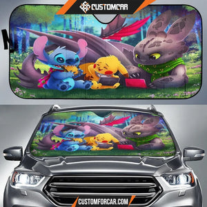 Pikachu Toothless Stitch Car Sun Shades Auto