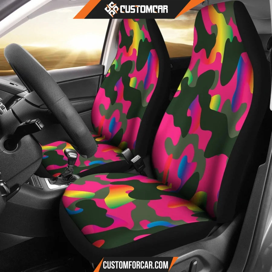 Pink Camouflage Car Seat Covers DECORINCAR