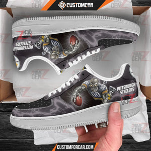 Pittsburgh Steelers Air Sneakers Mascot Thunder Style Custom