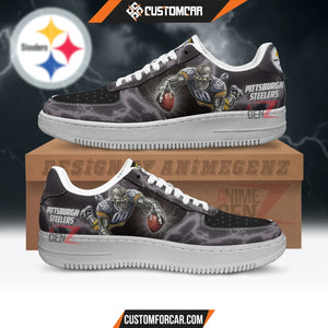Pittsburgh Steelers Air Sneakers Mascot Thunder Style Custom