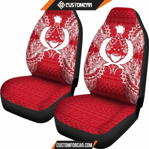 Pohnpei Car Seat Cover - Pohnpei Flag Map Red White - Unique