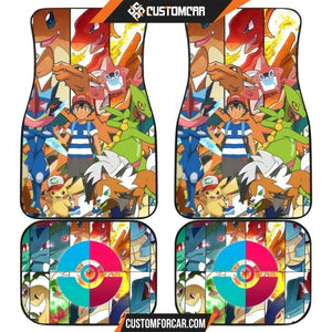 Pokemon Anime Car Floor Mats | Satoshi Fire And Water 