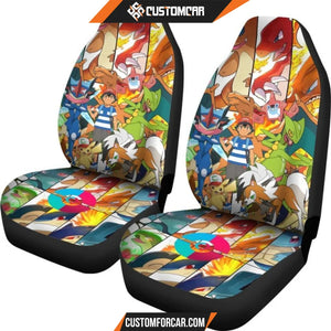 Pokemon Anime Car Seat Covers | Satoshi Fire And Water 