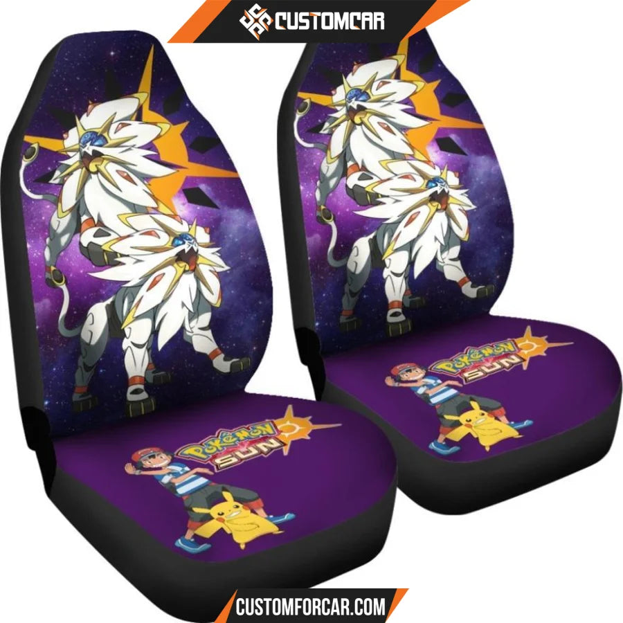 Pokemon Anime Car Seat Covers | Satoshi Pikachu Solgaleo 