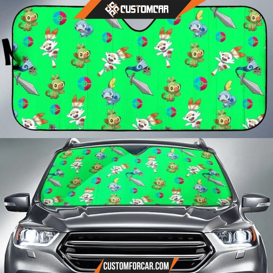 Pokemon Anime Car Sunshade | Cute Chibi Pokemon Patterns 