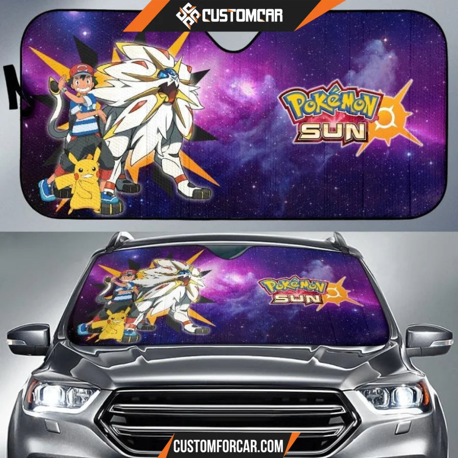 Pokemon Anime Car Sunshade | Satoshi Pikachu Solgaleo 