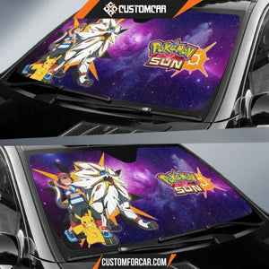 Pokemon Anime Car Sunshade | Satoshi Pikachu Solgaleo 