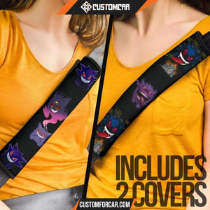 Pokemon Anime Seat Belt Covers | Evil Gengar Neon Patterns 