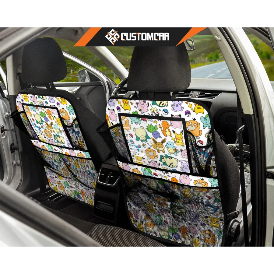 Pokemon Pattern Back Seat Organizer Pikachu Pokemon Anime 