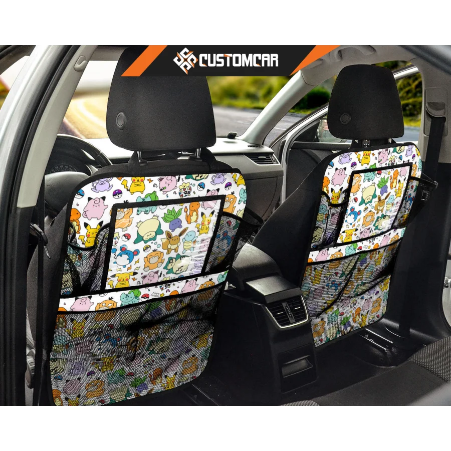 Pokemon Pattern Back Seat Organizer Pikachu Pokemon Anime 