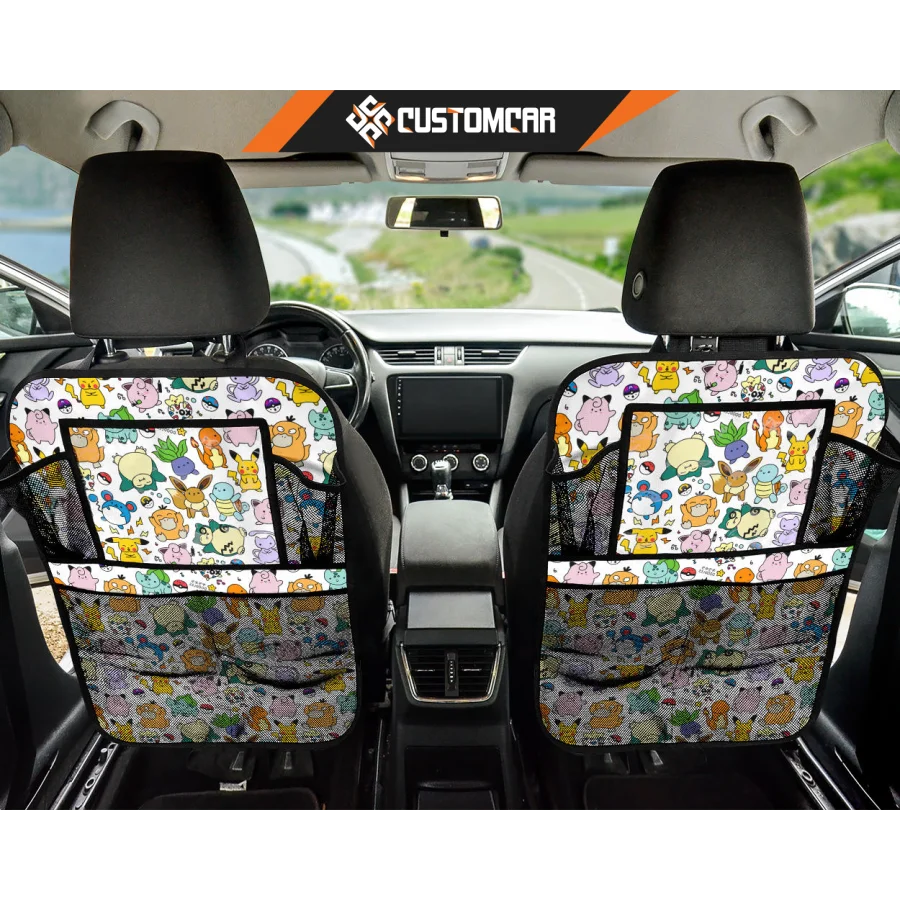 Pokemon Pattern Back Seat Organizer Pikachu Pokemon Anime 