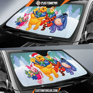 Pooh Smile Christmas Sun Shade amazing Decor In Car 2021 Car