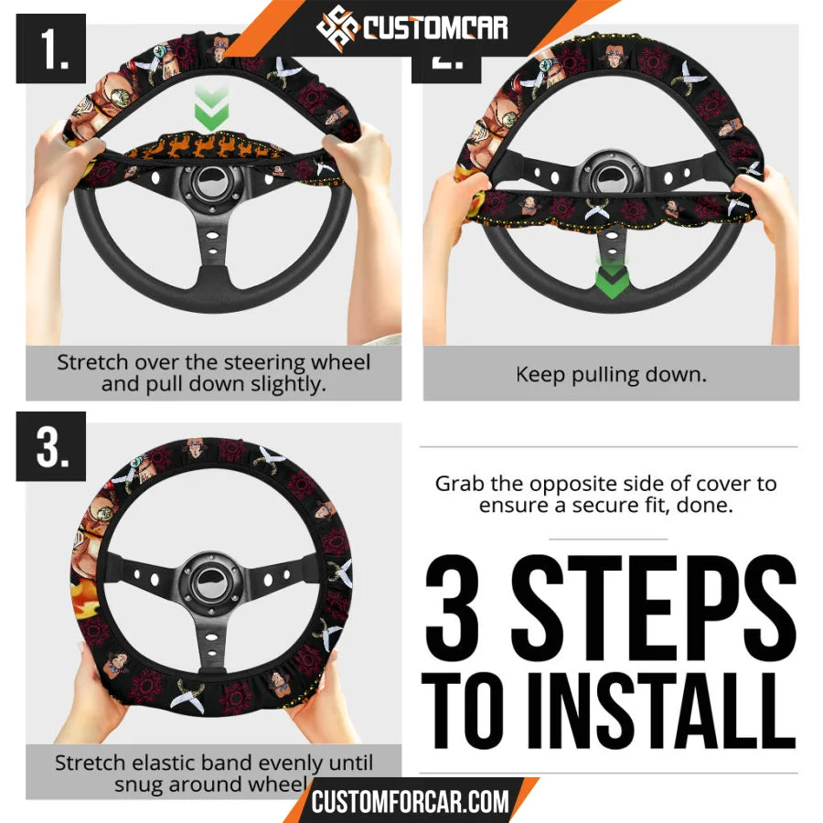 Portgas D. Ace One Piece Christmas Steering Wheel Cover