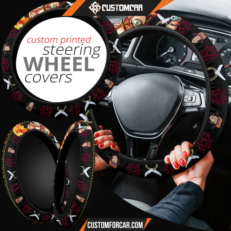 Portgas D. Ace One Piece Christmas Steering Wheel Cover