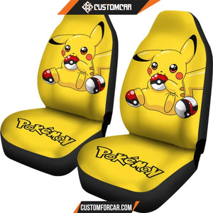 Pretty Pikachu Car Seat Covers Pokemon Anime Car Decor 