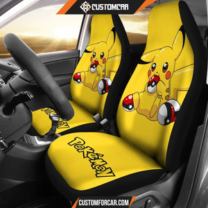 Pretty Pikachu Car Seat Covers Pokemon Anime Car Decor 