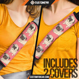 Pug in Pink Custom Seat Belt Covers DECORINCAR