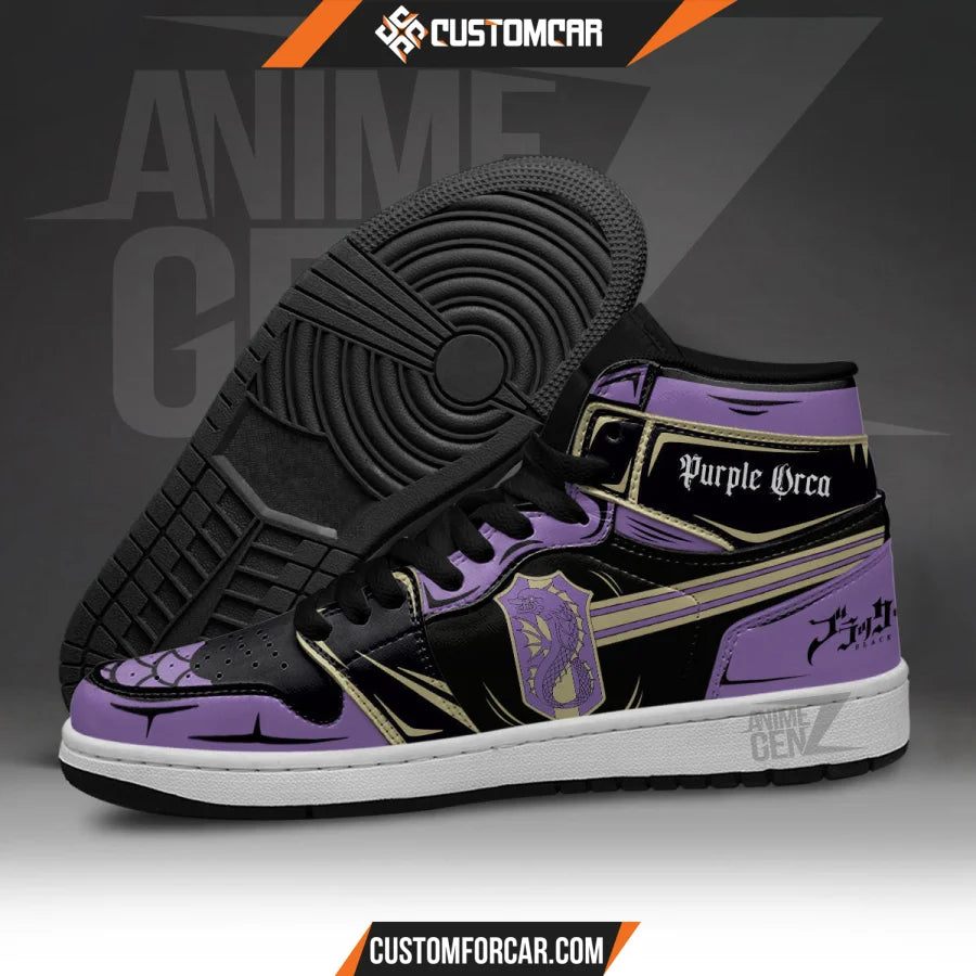 Purple Orca JD Sneakers Black Clover Custom Anime Shoes