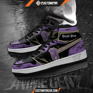 Purple Orca JD Sneakers Black Clover Custom Anime Shoes