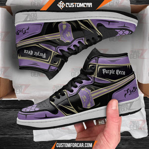 Purple Orca JD Sneakers Black Clover Custom Anime Shoes