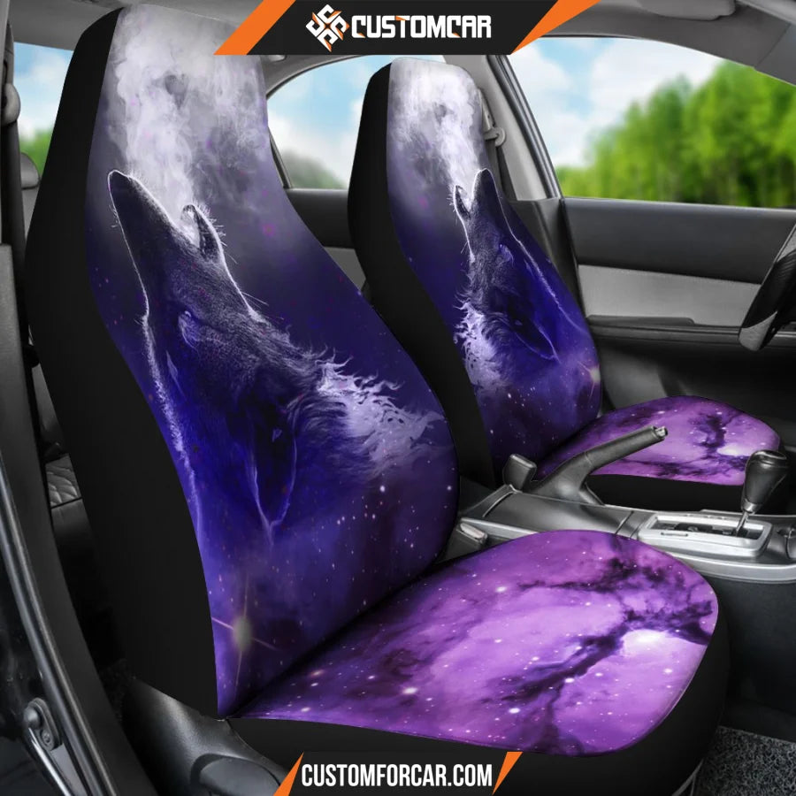 Purple Sky & Wolf seat Covers DECORINCAR