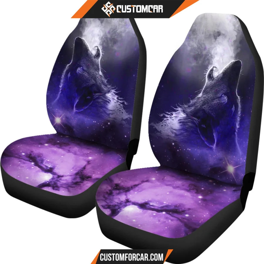 Purple Sky & Wolf seat Covers DECORINCAR