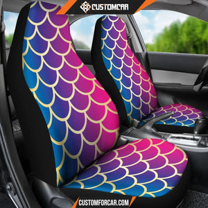 Rainbow Fish Scale Car Seat Covers DECORINCAR