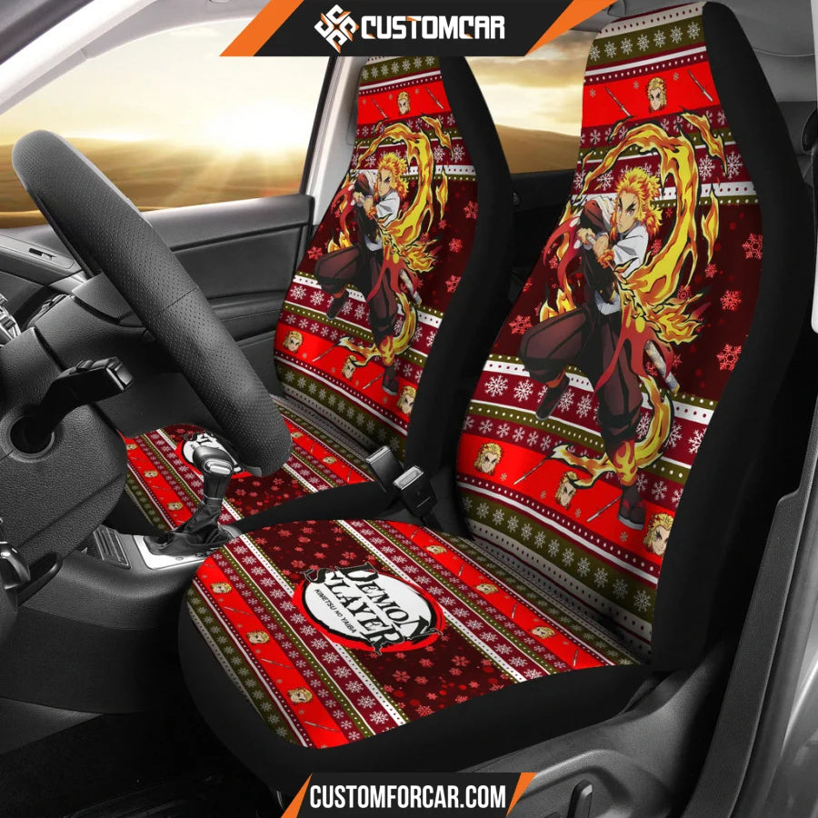 Rengoku Kyojuro Demon Slayer Car Seat Covers Anime Car