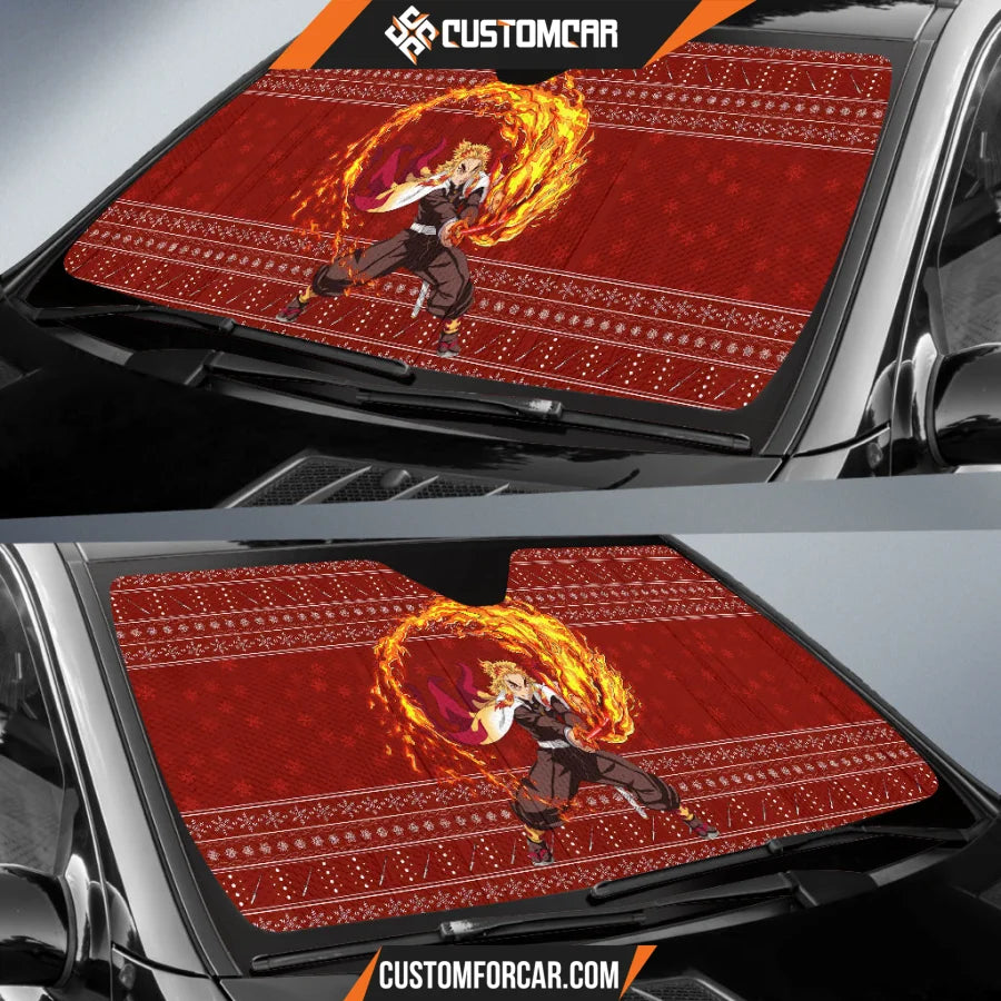 Rengoku Kyojuro Demon Slayer Car Sun Shade Anime Car