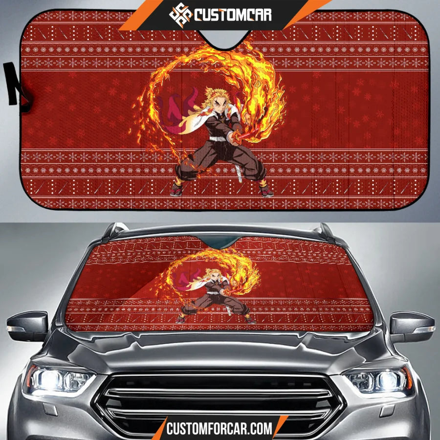 Rengoku Kyojuro Demon Slayer Car Sun Shade Anime Car