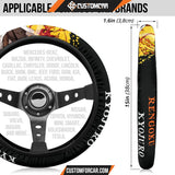 Rengoku Kyojuro Demon Slayer Steering Wheel Cover Anime Car