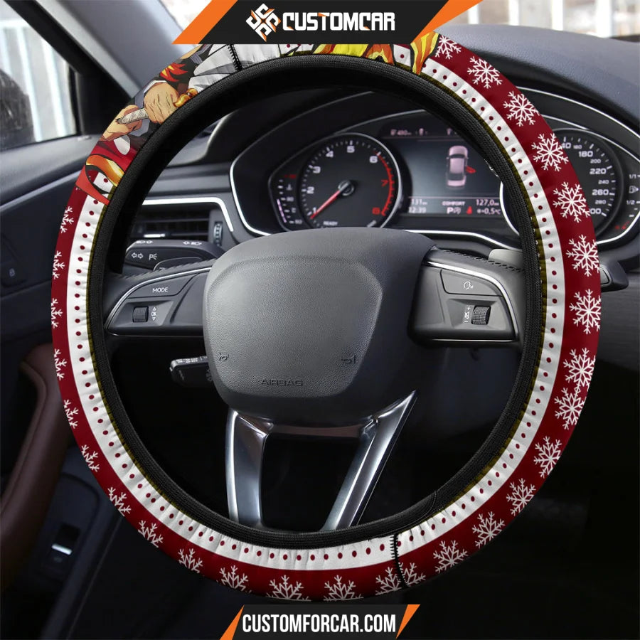 Rengoku Kyojuro Demon Slayer Steering Wheel Cover Anime Car