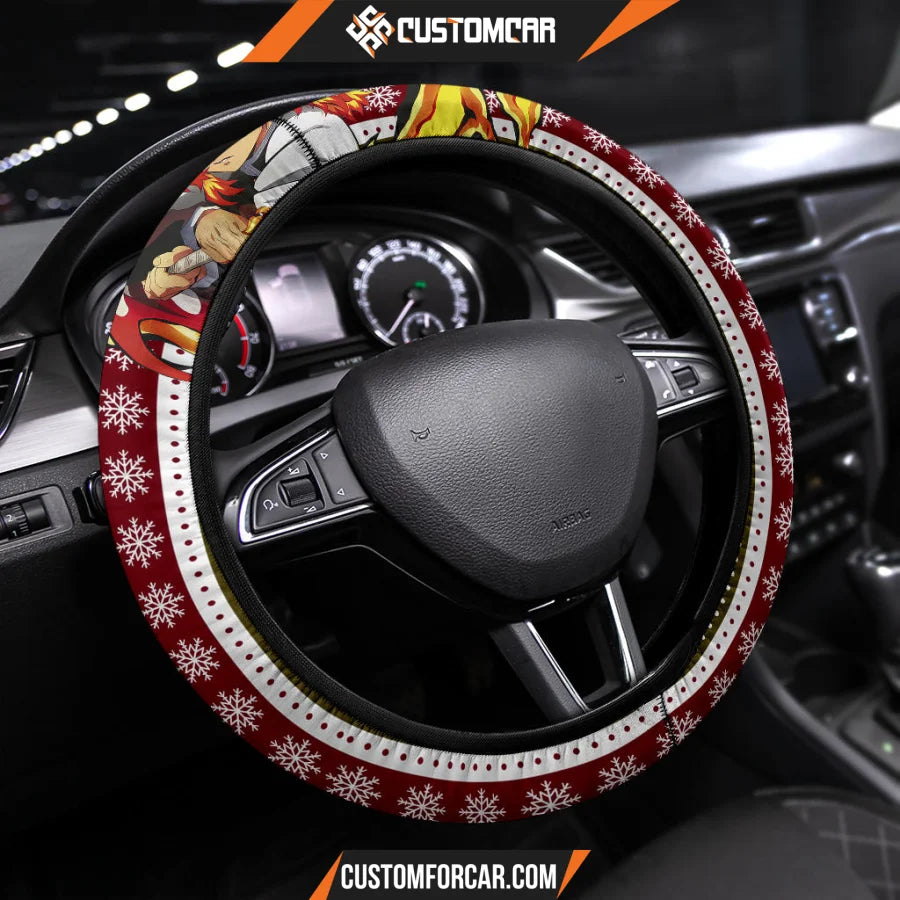 Rengoku Kyojuro Demon Slayer Steering Wheel Cover Anime Car