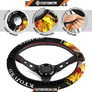 Rengoku Kyojuro Demon Slayer Steering Wheel Cover Anime Car