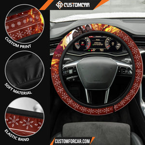 Rengoku Kyojuro Demon Slayer Steering Wheel Cover Anime Car