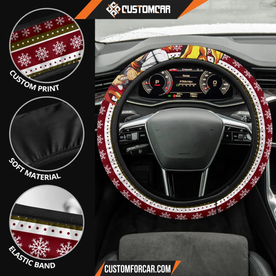 Rengoku Kyojuro Demon Slayer Steering Wheel Cover Anime Car