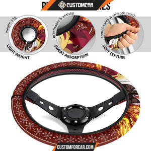 Rengoku Kyojuro Demon Slayer Steering Wheel Cover Anime Car