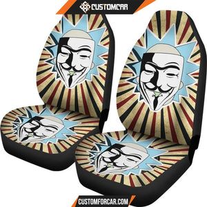 Rick And Morty Car Seat Covers Rick Anonymous Mask Grunge Retro Seat Covers R21605 DECORINCAR 4