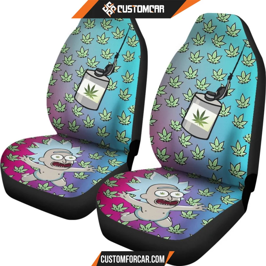 Rick And Morty Car Seat Covers Baby Rick Flying Weed Patterns Seat Covers D31301 DECORINCAR 2