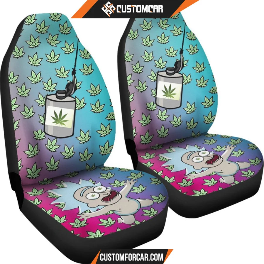 Rick And Morty Car Seat Covers Baby Rick Flying Weed Patterns Seat Covers D31301 DECORINCAR 4