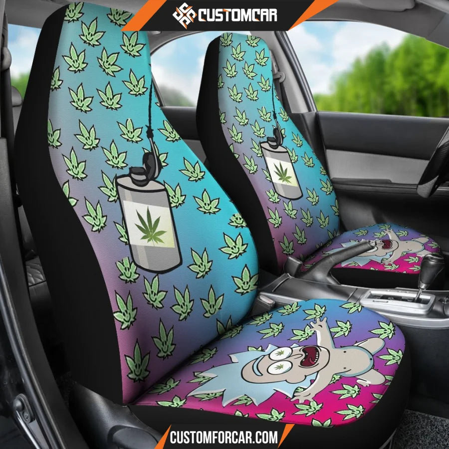 Rick And Morty Car Seat Covers Baby Rick Flying Weed Patterns Seat Covers D31301 DECORINCAR 3