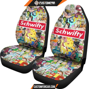 Rick And Morty Car Seat Covers Rick Morty Characters Schwifty Logo Seat Covers R21606 DECORINCAR 4