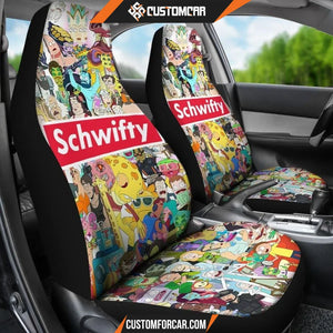 Rick And Morty Car Seat Covers Rick Morty Characters Schwifty Logo Seat Covers R21606 DECORINCAR 3