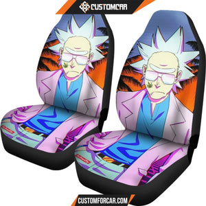 Rick And Morty Car Seat Covers Handsome Rick Miami Retrowave