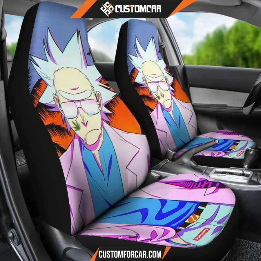 Rick And Morty Car Seat Covers Handsome Rick Miami Retrowave