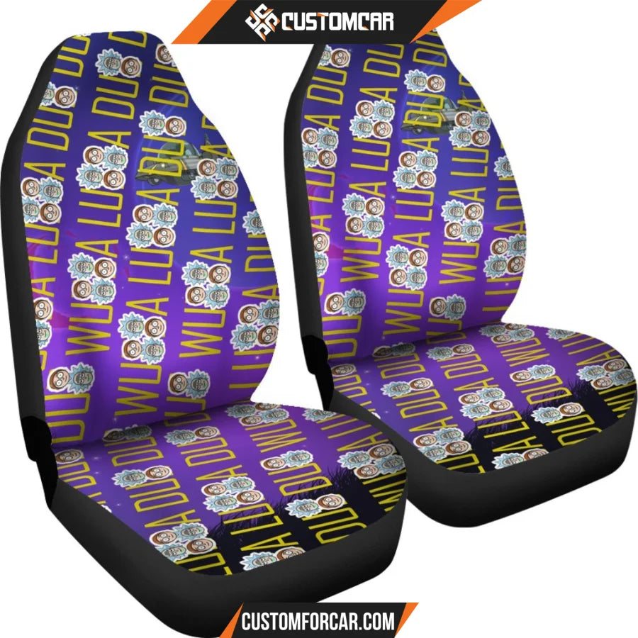 Rick And Morty Car Seat Covers Rick & Morty Heads Wubba Dubba Patterns Seat Covers R51404 DECORINCAR 4